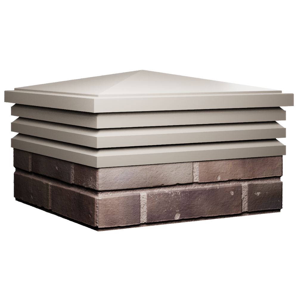 Колпак Zking Бона ХайТек Бежевый на столб 2х2 кирпича (513х513мм) в Соликамске фото