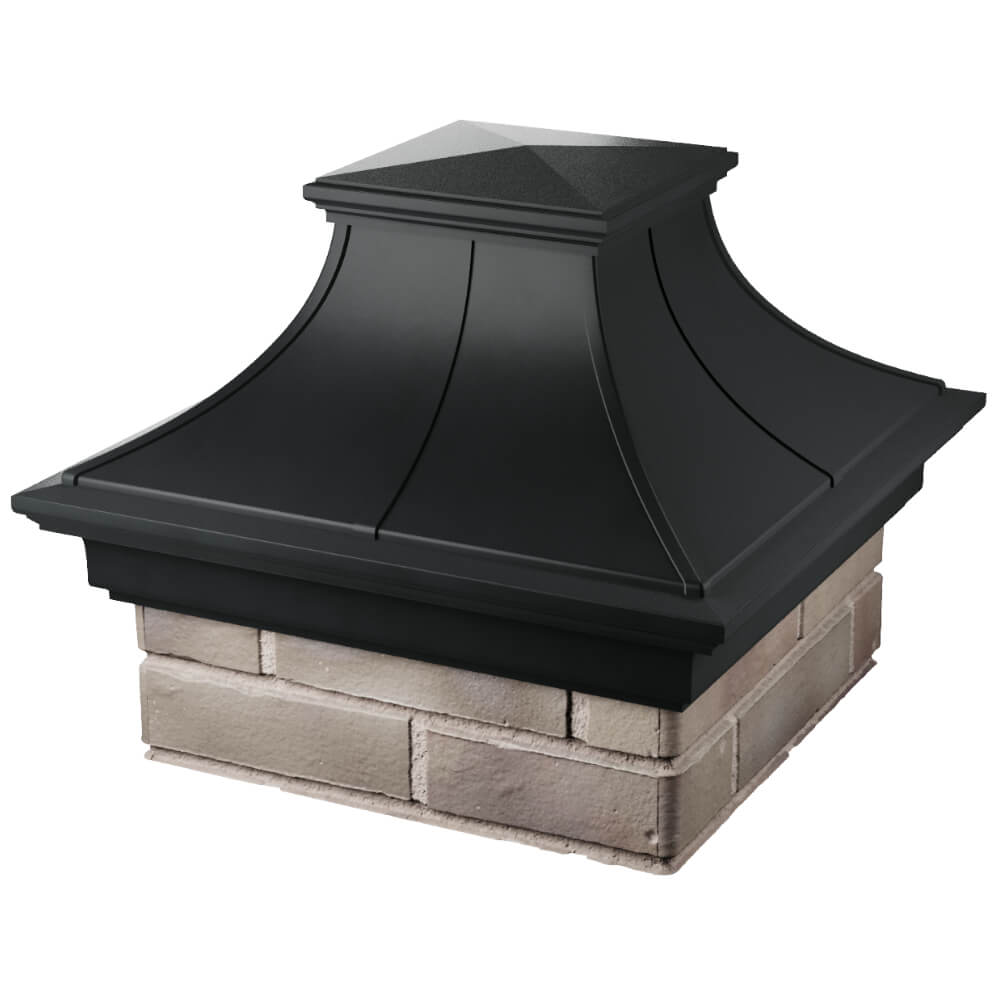 Колпак Zking Монблан Премиум Черный на столб 1.5х1.5 кирпича (385х385мм) в Соликамске фото