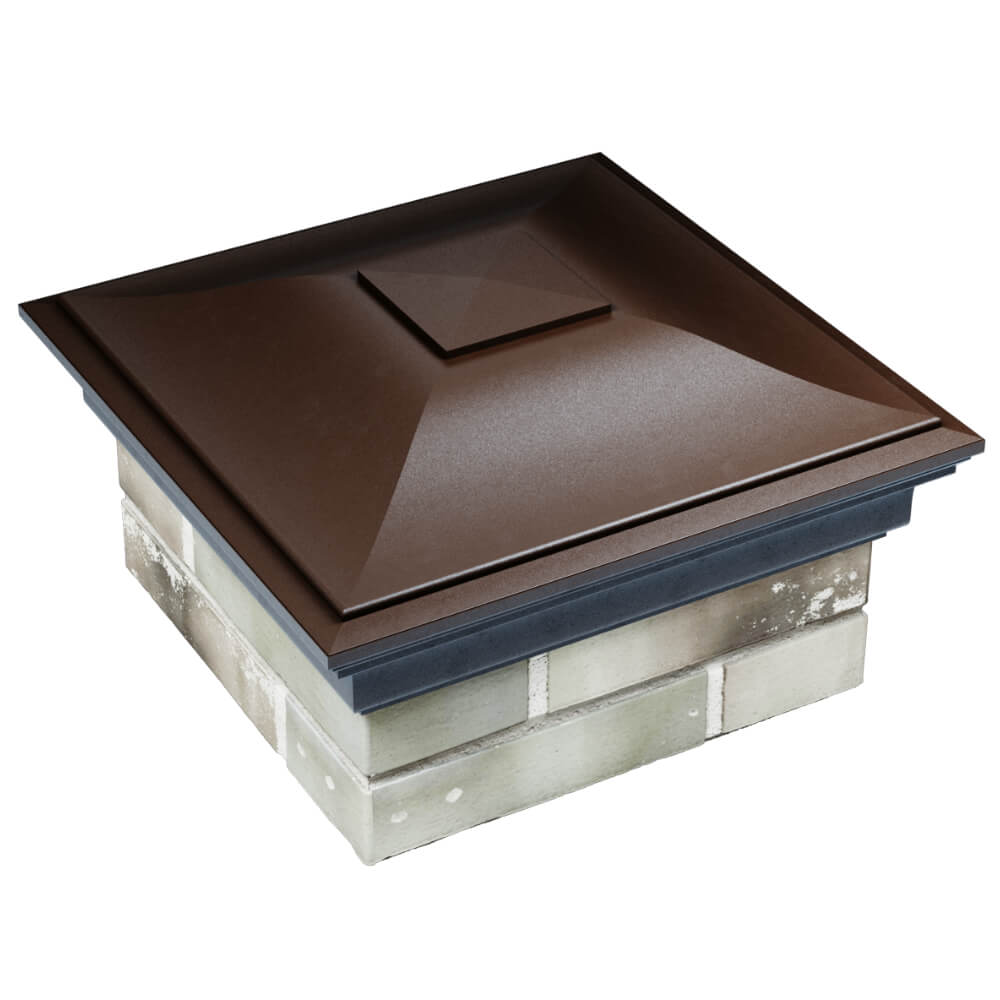 Колпак Zking Монблан Коричневый на столб 1.5х1.5 кирпича (385х385мм) в Соликамске фото