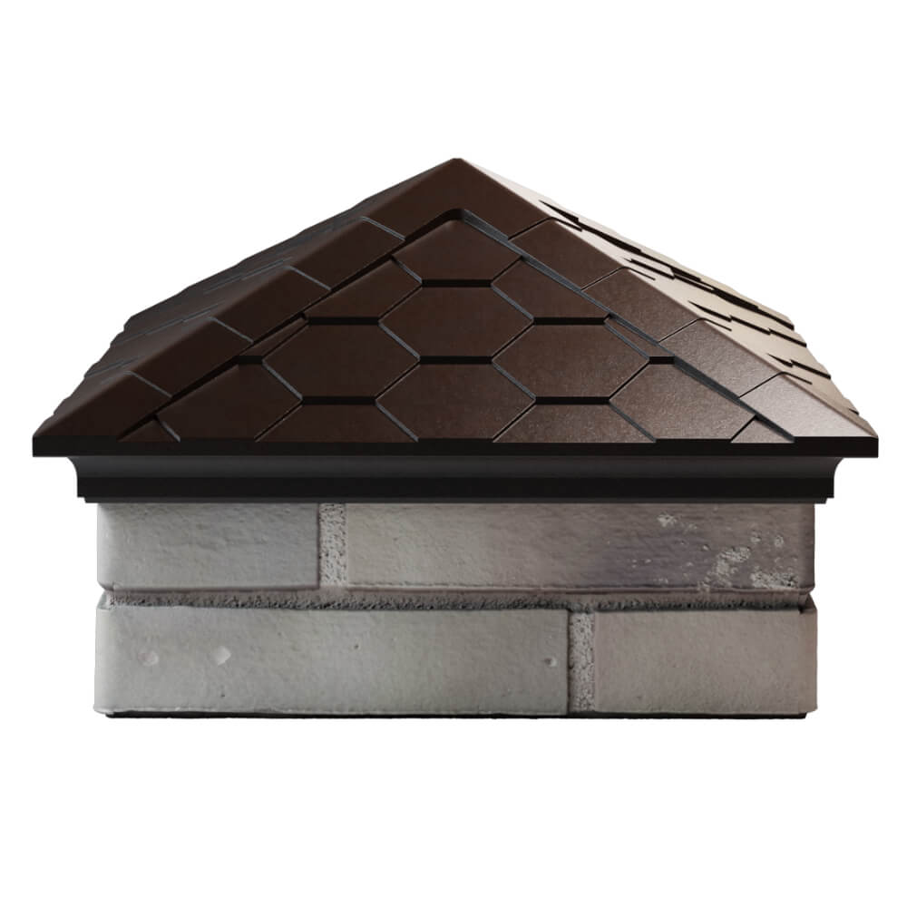 Колпак Zking Эверест Коричневый на столб 1.5х1.5 кирпича (390х390мм) Соликамск фото