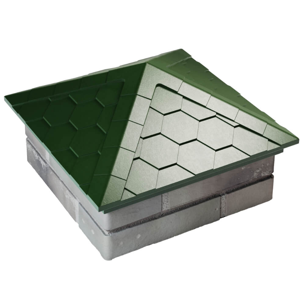 Колпак Zking Эверест Зеленый на столб 1.5х1.5 кирпича (390х390мм) в Соликамске фото