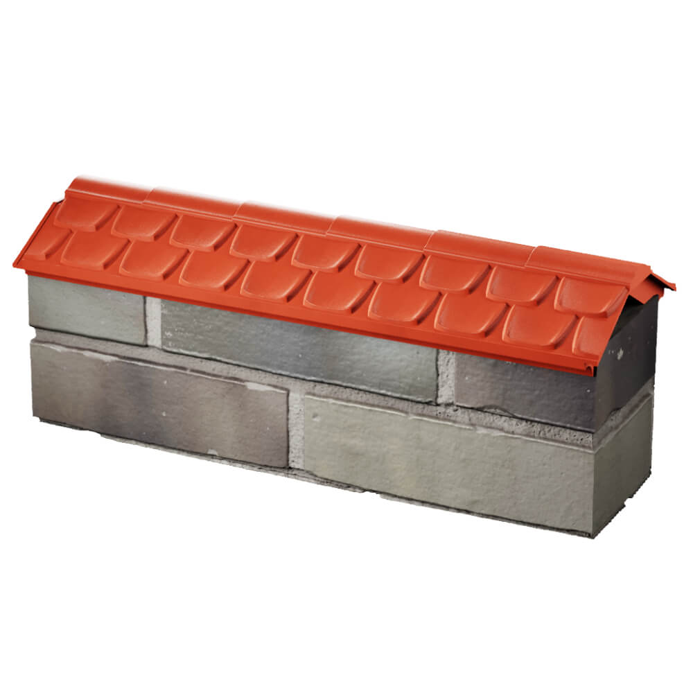 Парапет Zking Эльбрус Красный с посадкой на 0.5 кирпича (130мм) в Соликамске фото