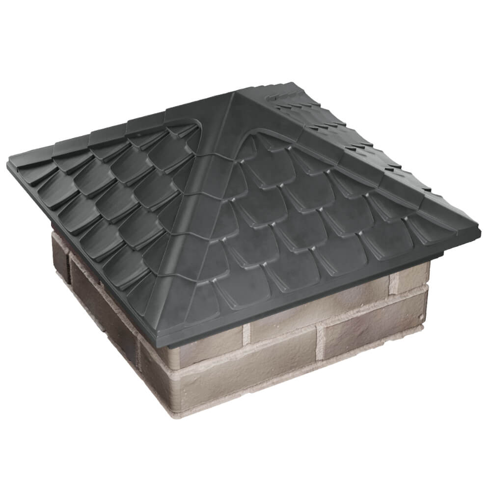 Колпак Zking Эльбрус Серый на столб 1.5х1.5 кирпича (385х385мм) в Соликамске фото