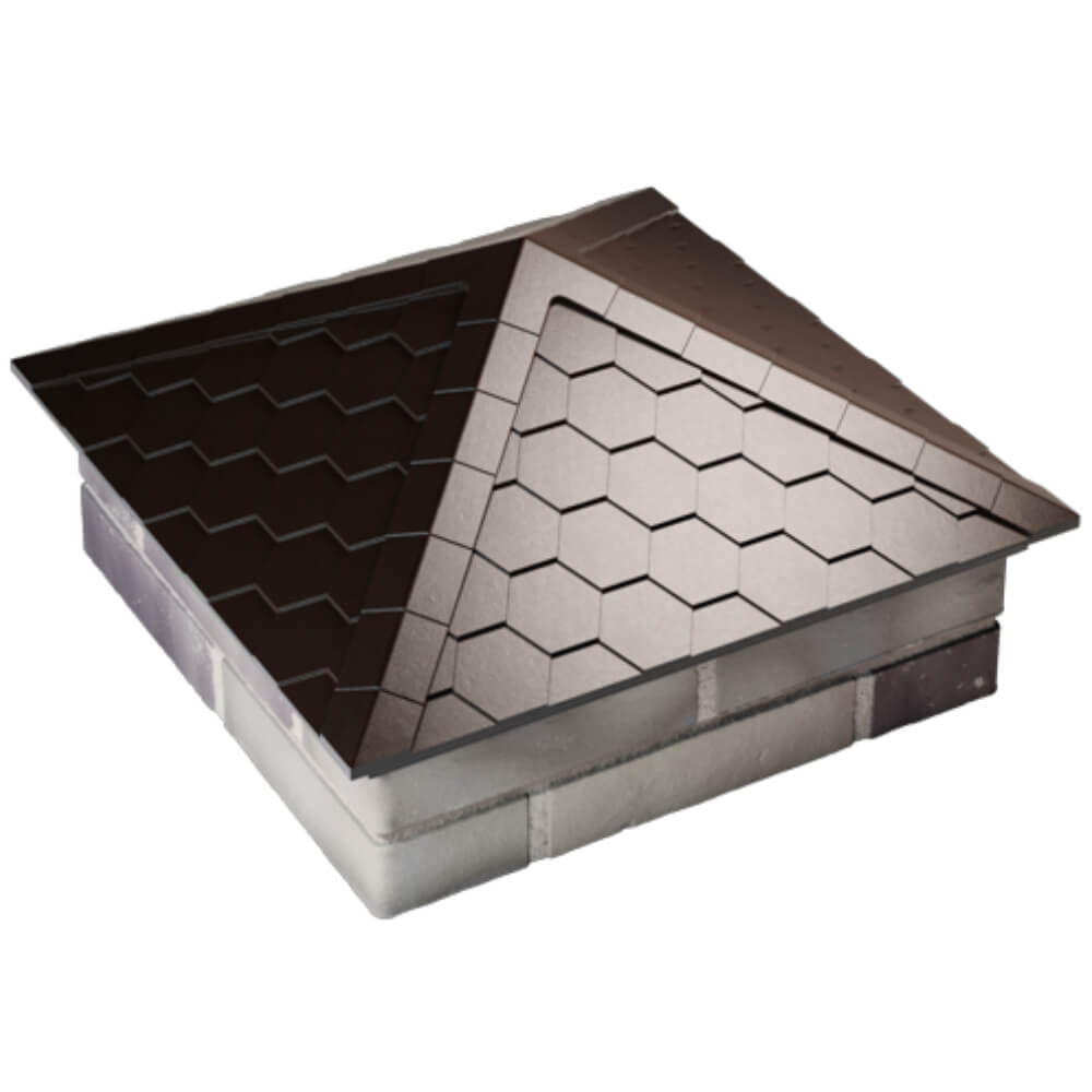 Колпак Zking Эверест Коричневый на столб 2х2 кирпича (535х535мм) Соликамск фото