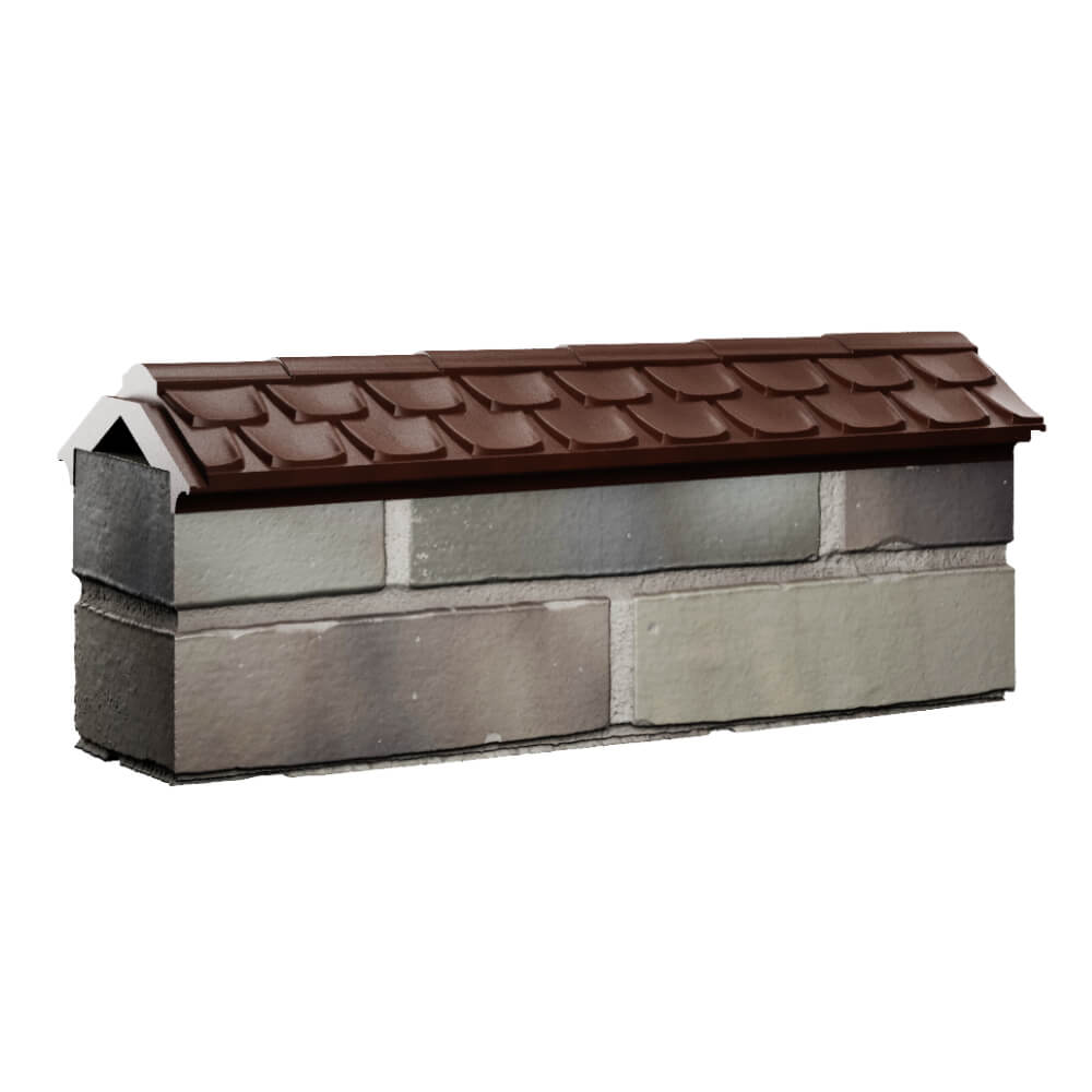 Парапет Zking Эльбрус Коричневый с посадкой на 0.5 кирпича (130мм) Соликамск фото