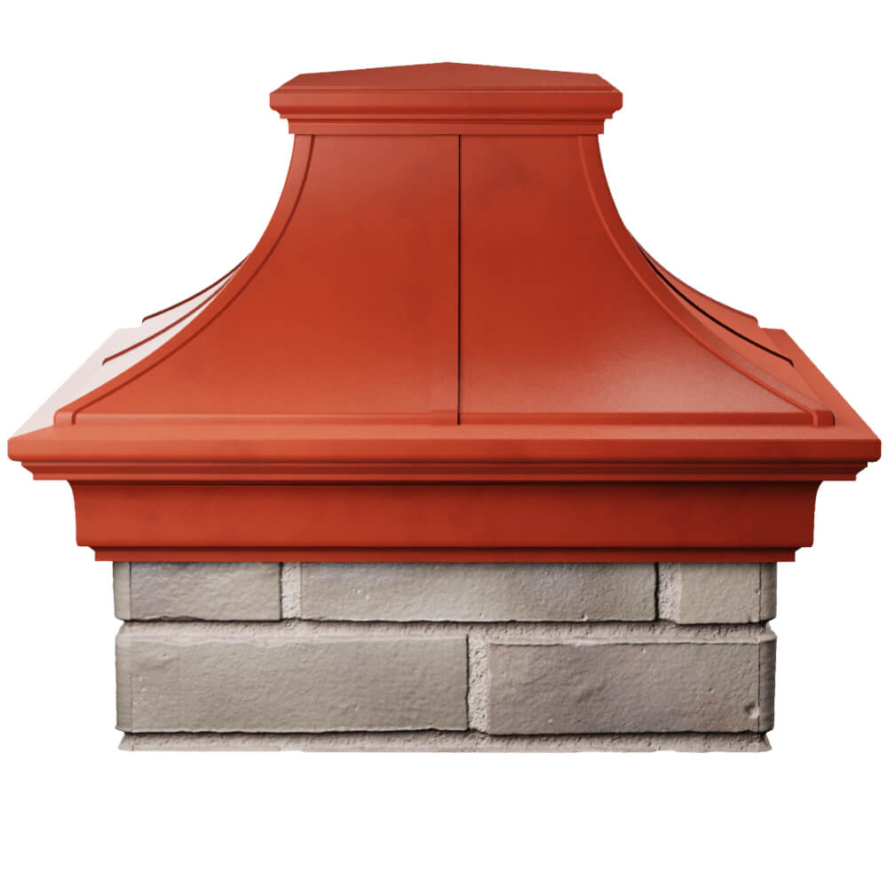 Колпак Zking Монблан Премиум Красный на столб 1.5х1.5 кирпича (385х385мм) Соликамск фото