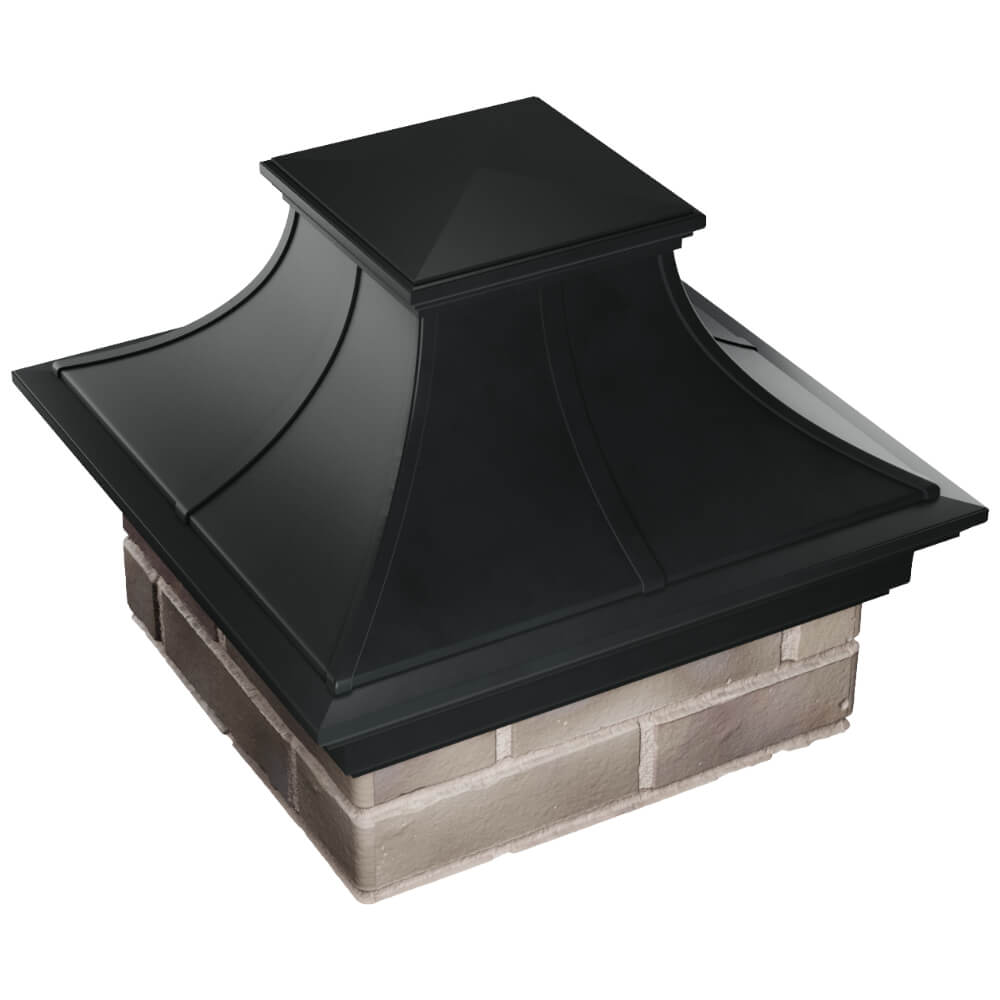 Колпак Zking Монблан Премиум Черный на столб 1.5х1.5 кирпича (385х385мм) в Соликамске фото