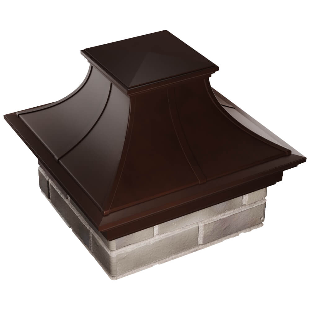 Колпак Zking Монблан Премиум Коричневый на столб 1.5х1.5 кирпича (385х385мм) в Соликамске фото