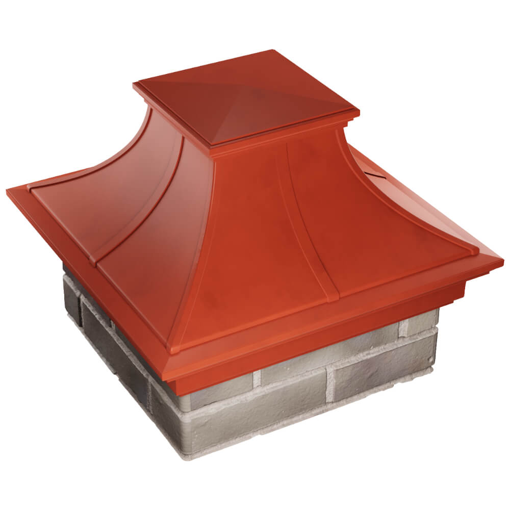 Колпак Zking Монблан Премиум Красный на столб 1.5х1.5 кирпича (385х385мм) в Соликамске фото
