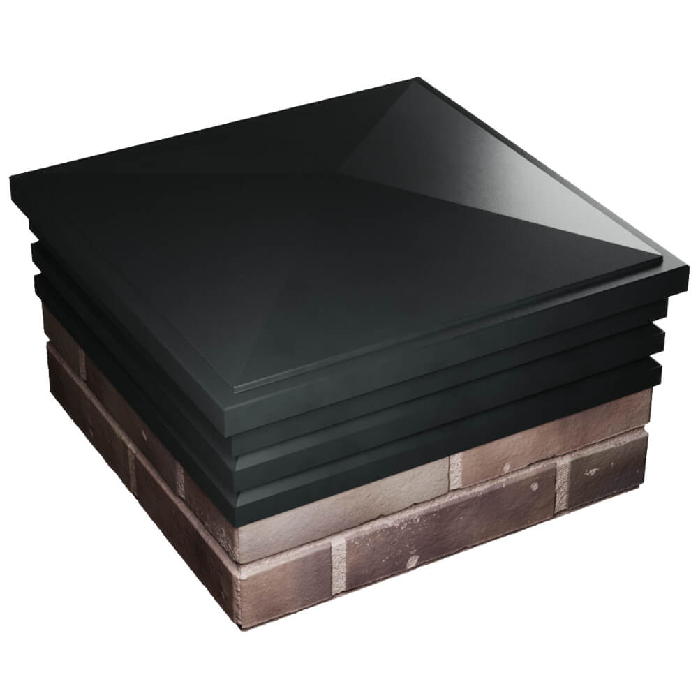 Колпак Zking Бона ХайТек Черный на столб 2х2 кирпича (513х513мм) в Соликамске фото