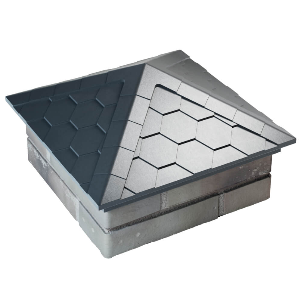 Колпак Zking Эверест Серый на столб 1.5х1.5 кирпича (390х390мм) в Соликамске фото