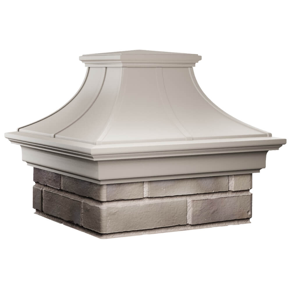 Колпак Zking Монблан Премиум Бежевый на столб 1.5х1.5 кирпича (385х385мм) в Соликамске фото