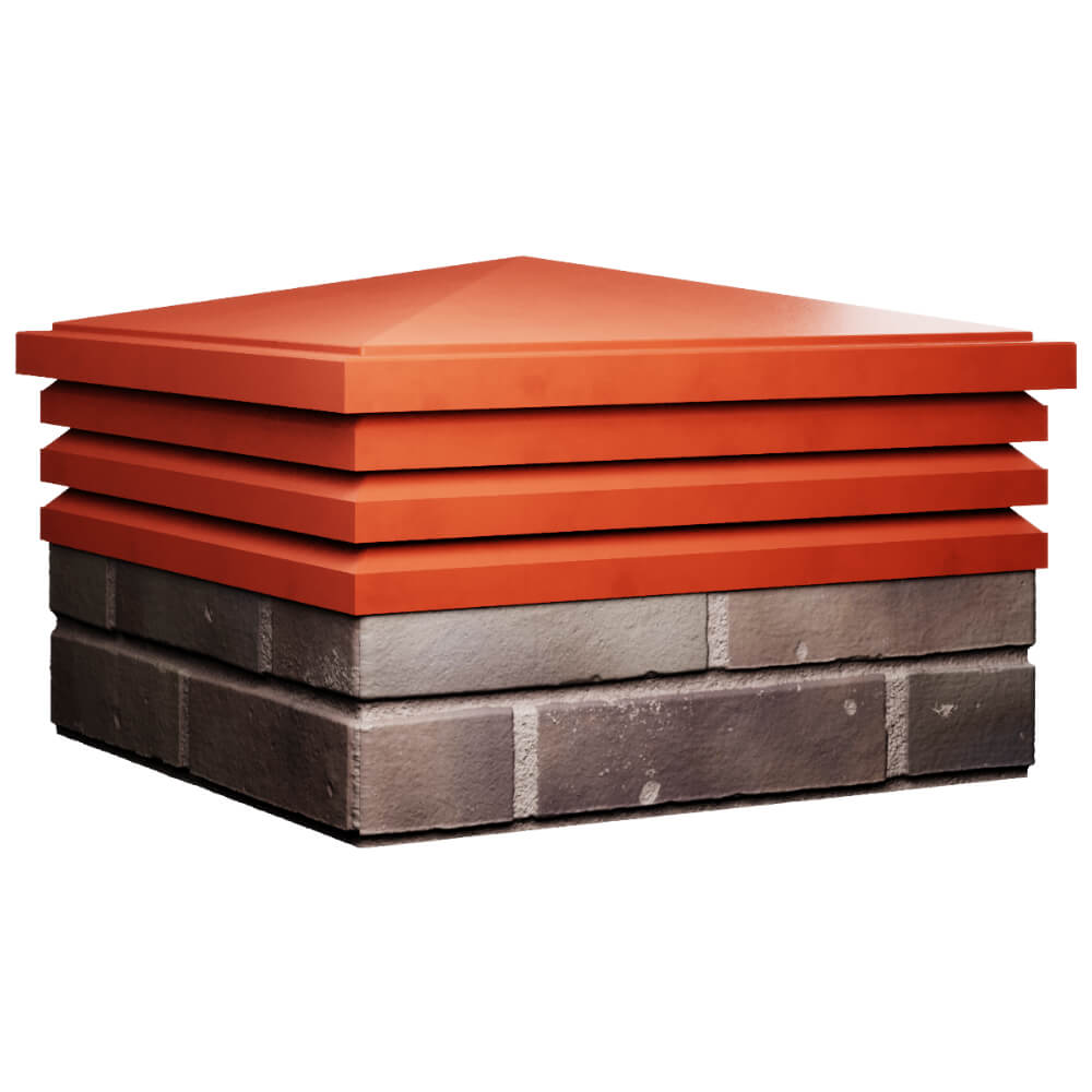 Колпак Zking Бона ХайТек Красный на столб 2х2 кирпича (513х513мм) в Соликамске фото