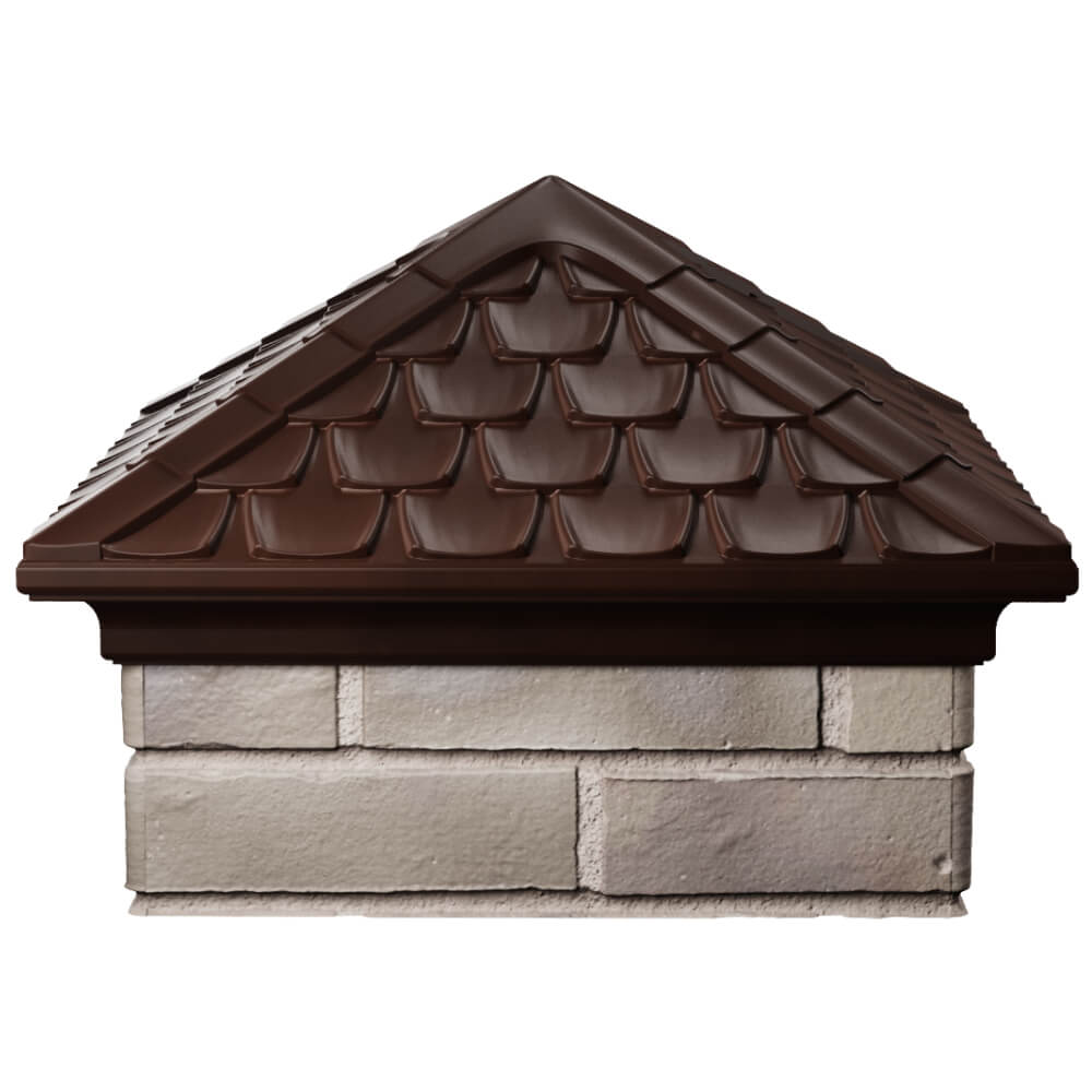 Колпак Zking Эльбрус Коричневый на столб 1.5х1.5 кирпича (385х385мм) Соликамск фото