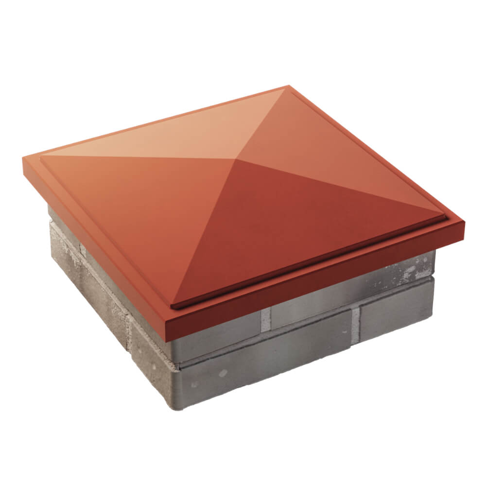 Колпак Zking БонаМоно Красный на столб 1.5х1.5 кирпича (385х385, 400х400мм) в Соликамске фото