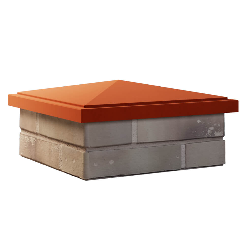 Колпак Zking БонаМоно Красный на столб 1.5х1.5 кирпича (385х385, 400х400мм) в Соликамске фото