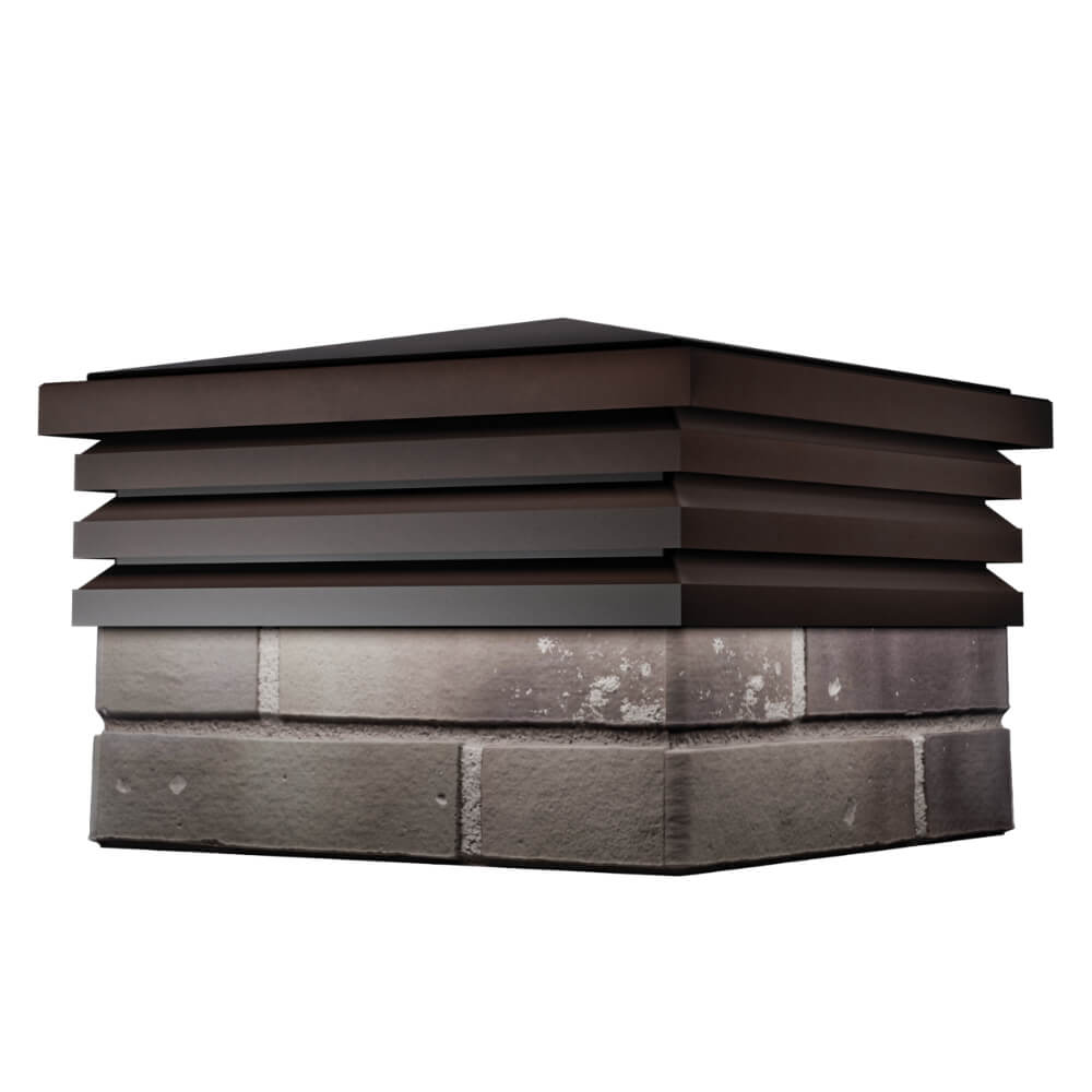 Колпак Zking Бона ХайТек Коричневый на столб 1.5х1.5 кирпича (385х385мм) в Соликамске фото