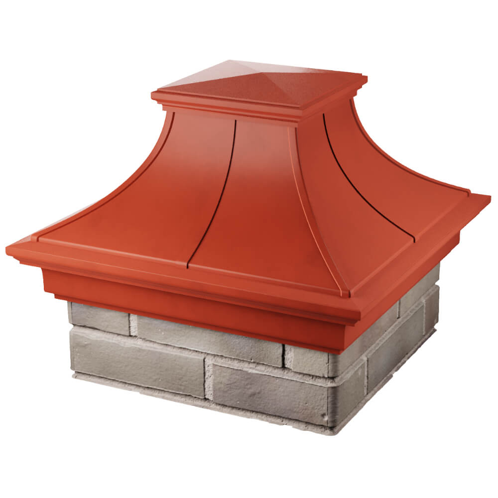 Колпак Zking Монблан Премиум Красный на столб 1.5х1.5 кирпича (385х385мм) в Соликамске фото