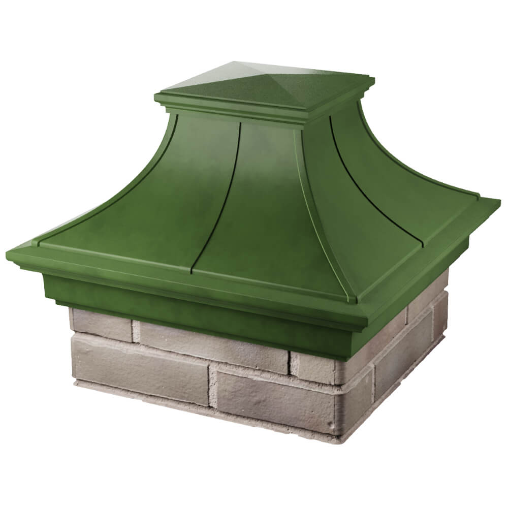Колпак Zking Монблан Премиум Зеленый на столб 1.5х1.5 кирпича (385х385мм) в Соликамске фото