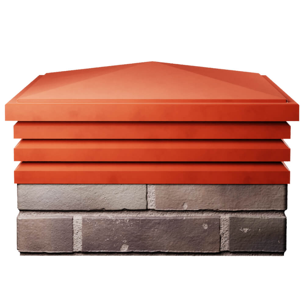 Колпак Zking Бона ХайТек Красный на столб 2х2 кирпича (513х513мм) Соликамск фото