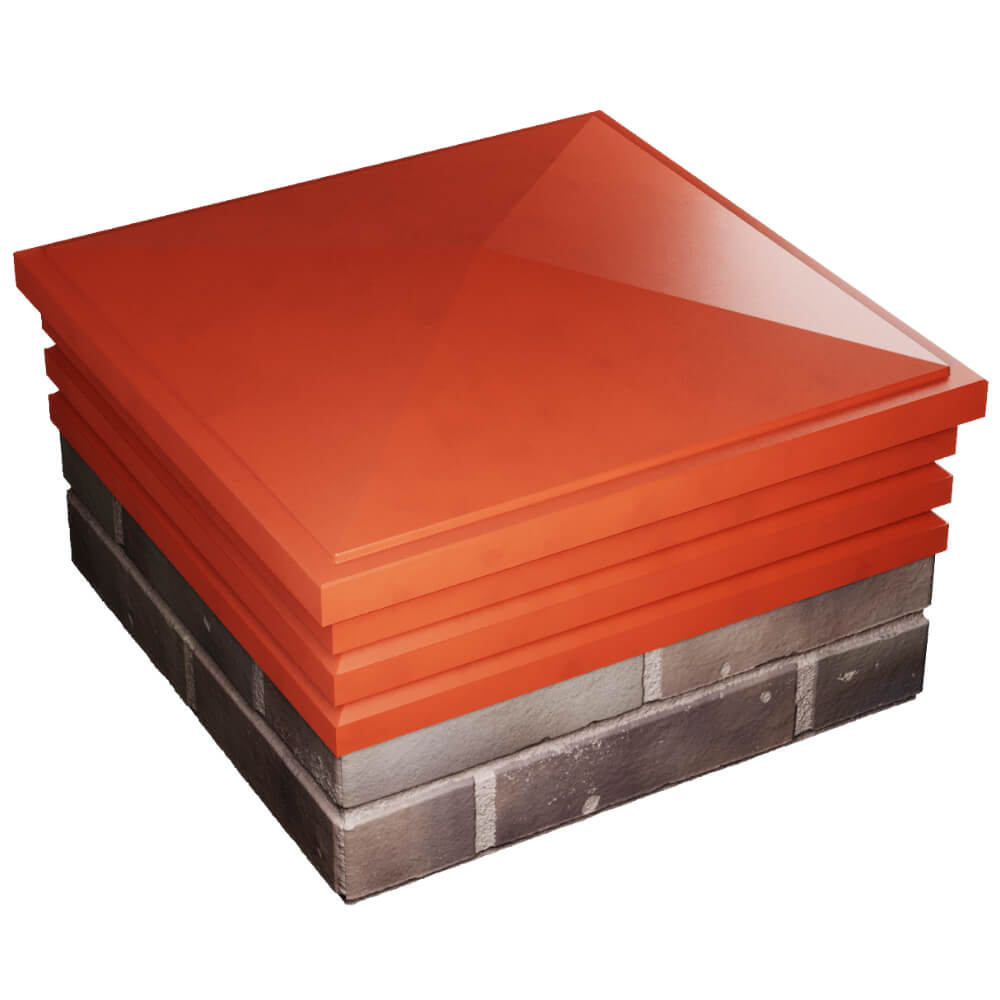 Колпак Zking Бона ХайТек Красный на столб 2х2 кирпича (513х513мм) в Соликамске фото