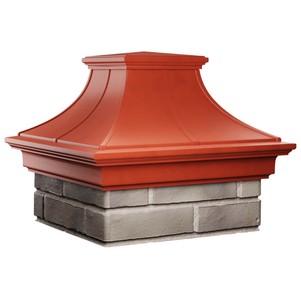 Колпак Zking Монблан Премиум Красный на столб 1.5х1.5 кирпича (385х385мм) в Соликамске фото
