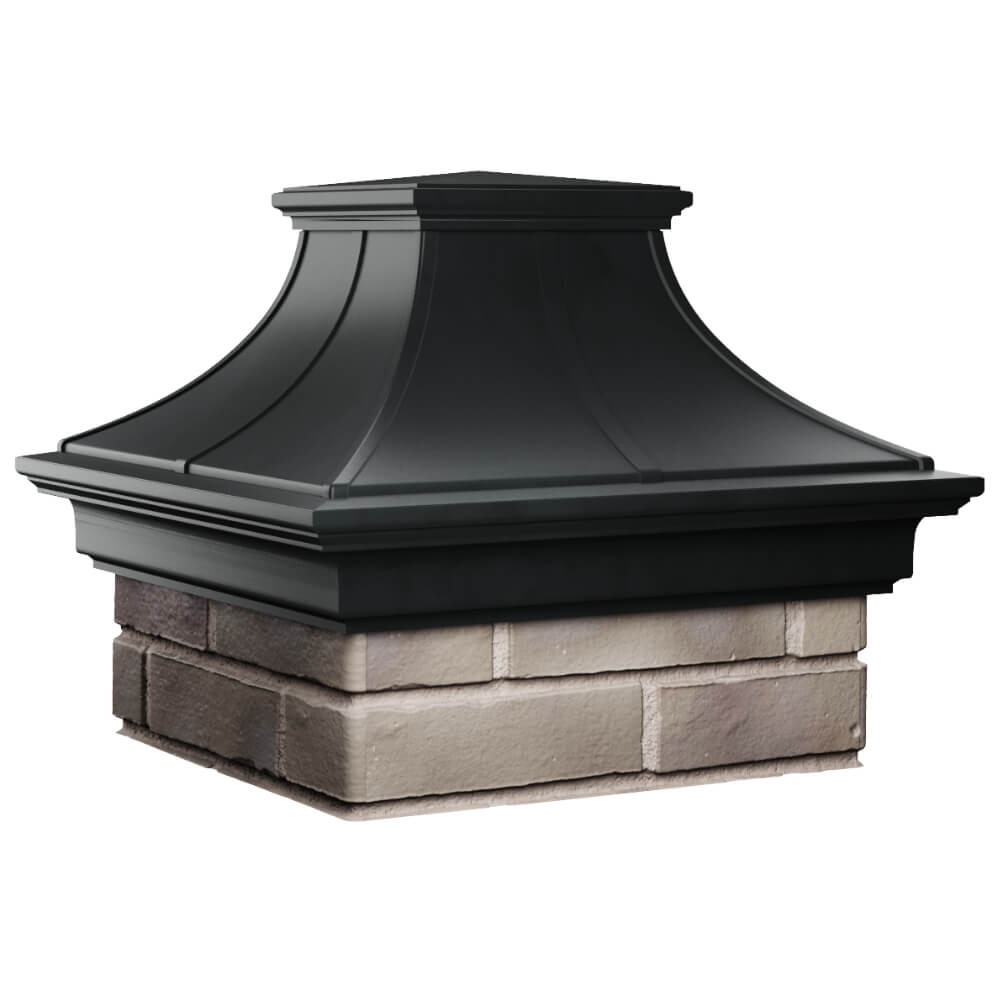 Колпак Zking Монблан Премиум Черный на столб 1.5х1.5 кирпича (385х385мм) в Соликамске фото