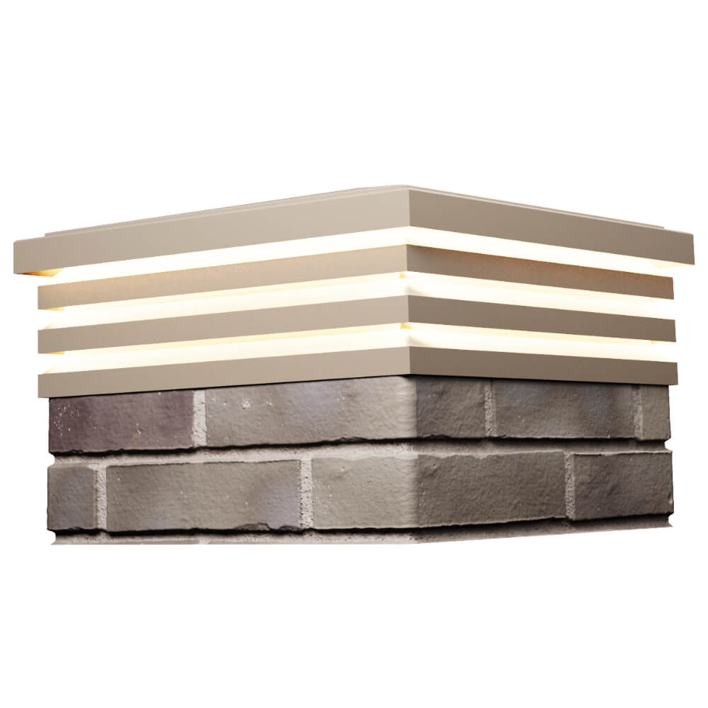 Колпак Zking Бона ХайТек Бежевый на столб 1.5х1.5 кирпича (385х385мм) с подсветкой в Соликамске фото