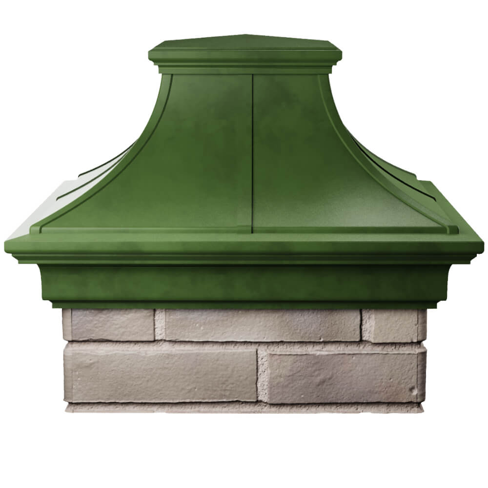 Колпак Zking Монблан Премиум Зеленый на столб 1.5х1.5 кирпича (385х385мм) Соликамск фото