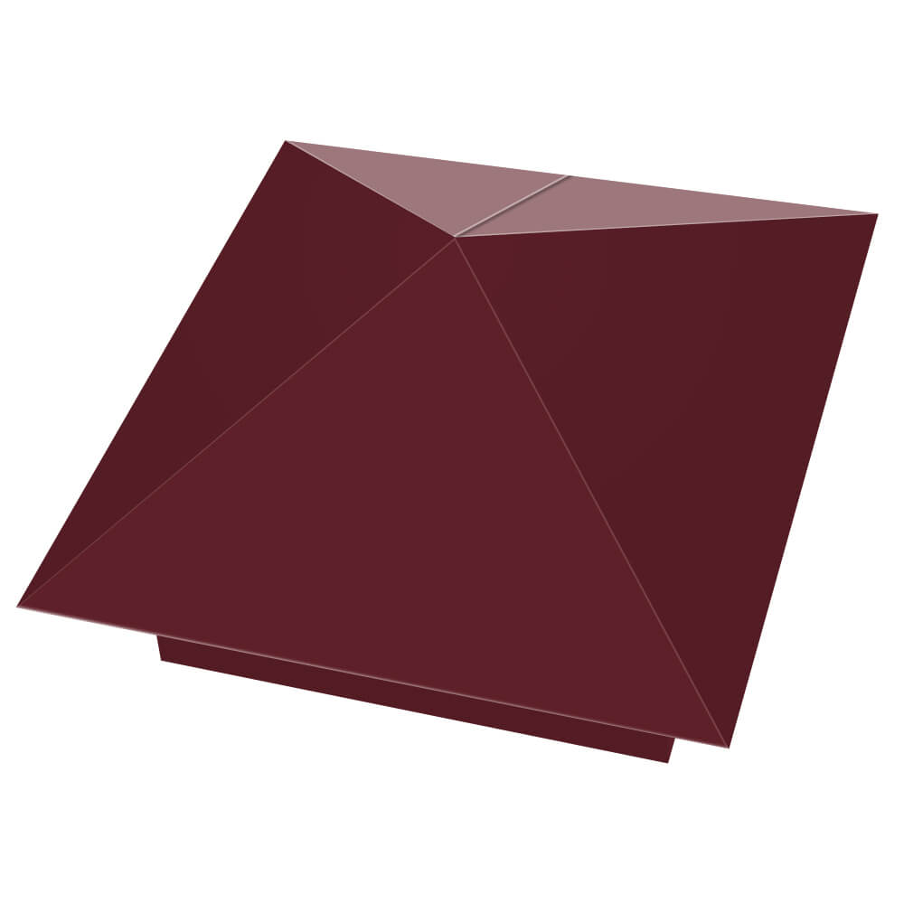 Колпак металлический 390х390мм RAL3005 Красное Вино заборный Соликамск фото