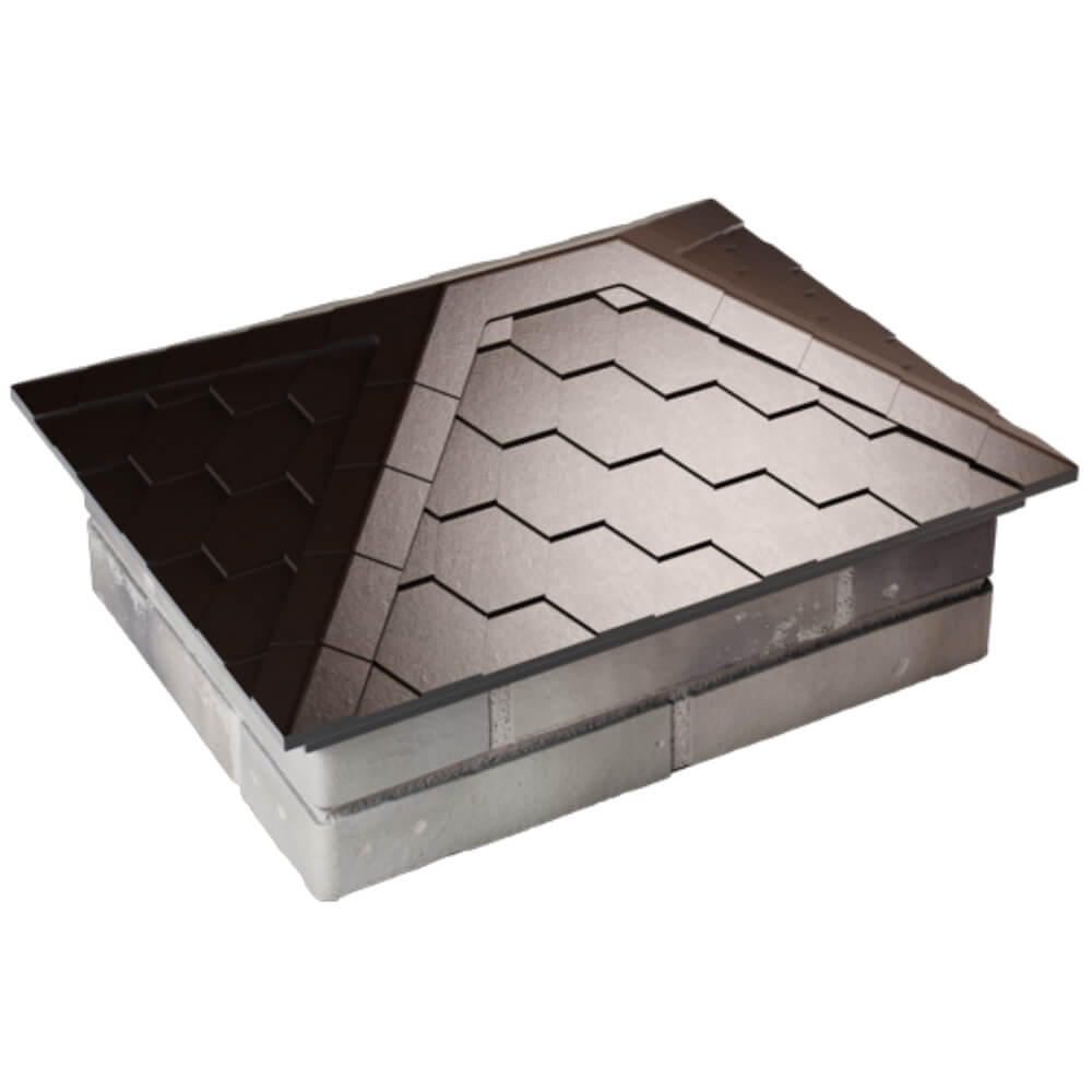 Колпак Zking Эверест Коричневый на столб 2х1.5 кирпича (520х390мм) Соликамск фото