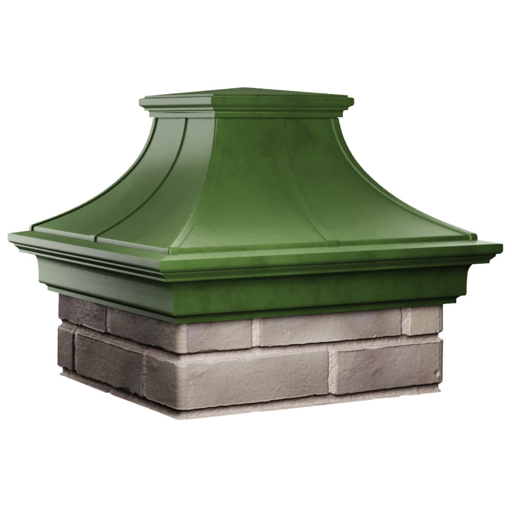Колпак Zking Монблан Премиум Зеленый на столб 1.5х1.5 кирпича (385х385мм) в Соликамске фото