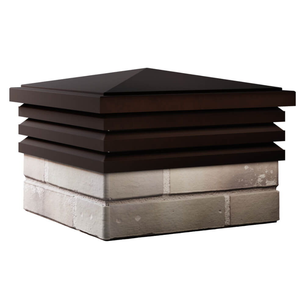 Колпак Zking Бона ХайТек Коричневый на столб 1.5х1.5 кирпича (385х385мм) в Соликамске фото