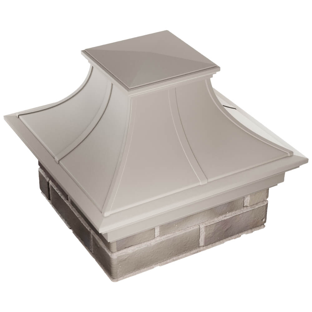Колпак Zking Монблан Премиум Бежевый на столб 1.5х1.5 кирпича (385х385мм) в Соликамске фото